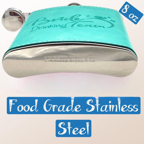 Team Groom Leather Wrapped Hip Flask Bachelor Party Must-Have